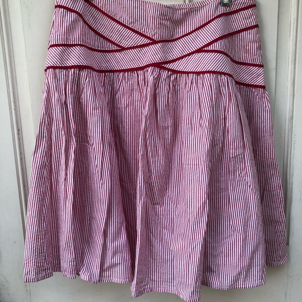 Anthropologie Viola Red and White Striped Skirt - Picture 3 of 6